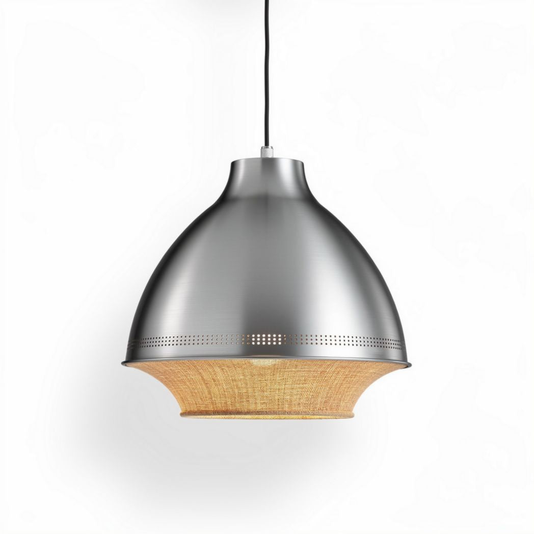 Metal and Woven Pendant Light Fixture for Home Lighting – 20 x 20 x 25cm