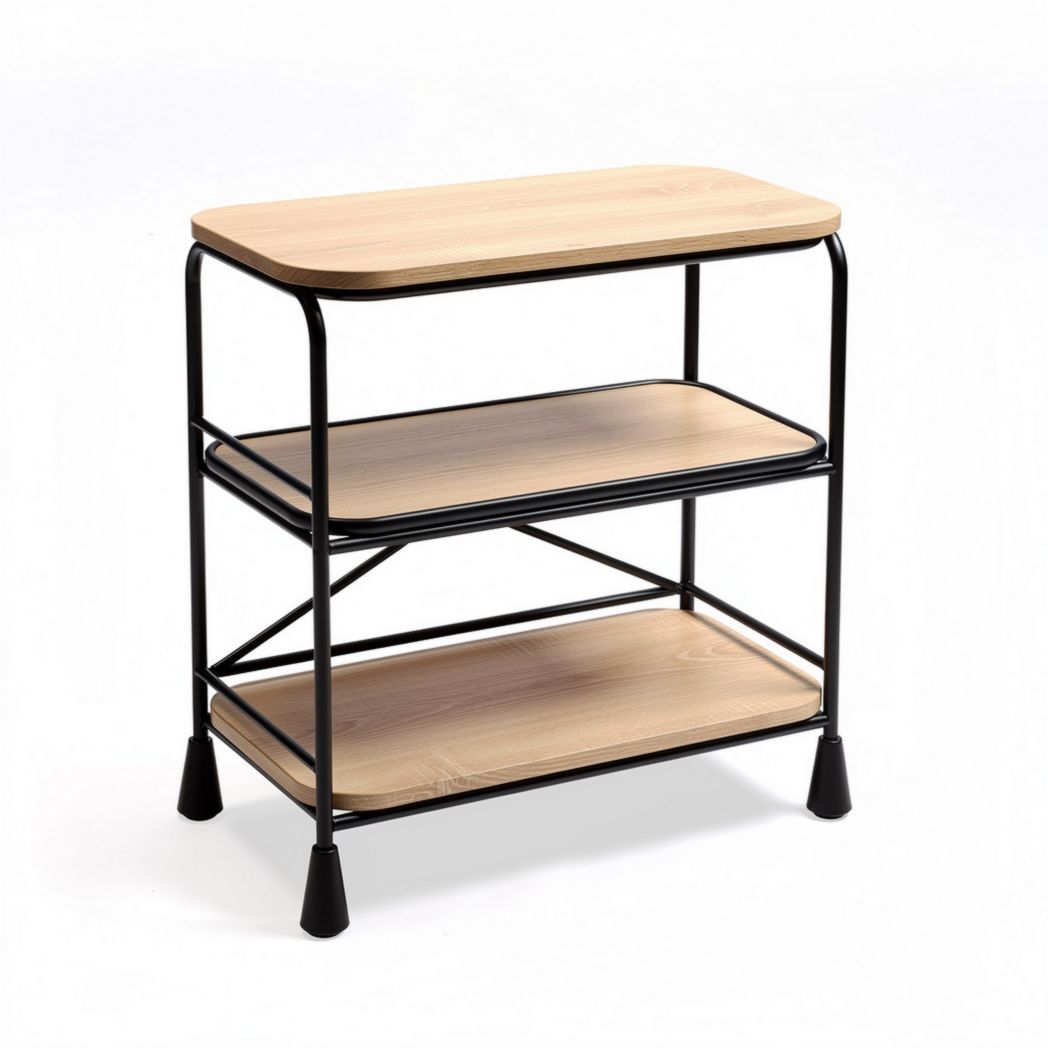 Metal Frame Storage Shelf – Suitable for Home or Office Use – Wood and Metal Construction – 60 x 30 x 70cm