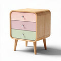 Wooden Nightstand with Three Drawers for Bedroom Storage – 40 x 40 x 50cm