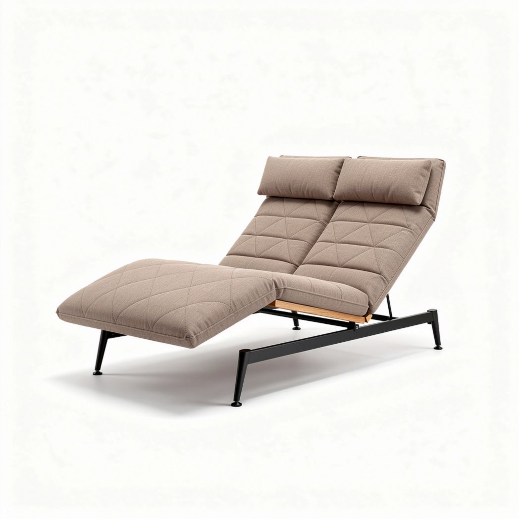 Adjustable Fabric Lounge Chair – Suitable for Relaxation and Rest – Metal Frame and Fabric Upholstery – 130 x 70 x 80cm
