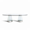 Glass Dining Table with Steel Base – 200 x 100 x 75cm
