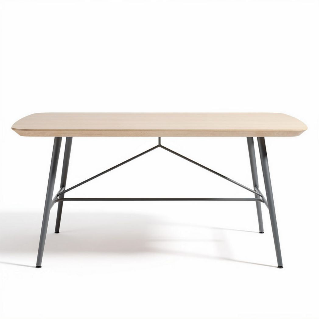 Wooden Dining Table for Home Use with Metal Legs 150 x 75 x 75cm