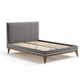 Upholstered Platform Bed Frame – Suitable for Bedroom Use – Fabric and Wood Construction – 200 x 160 x 30cm