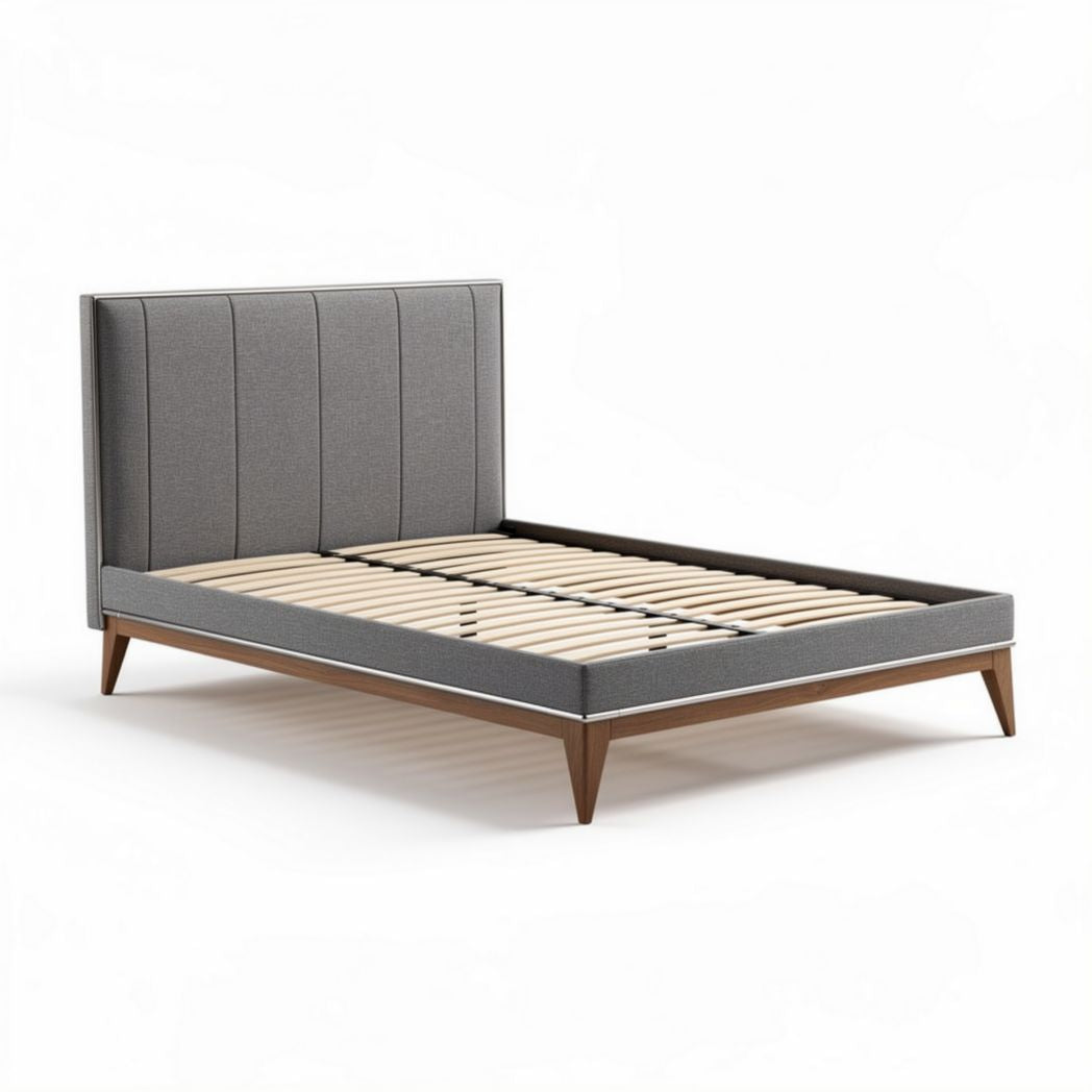 Upholstered Platform Bed Frame – Suitable for Bedroom Use – Fabric and Wood Construction – 200 x 160 x 30cm